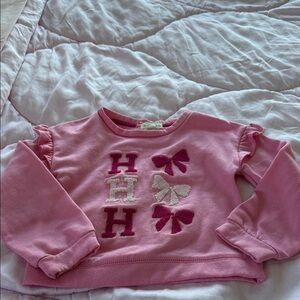 btween Pink Sweatshirt with Bow and Letter Design